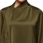 طقم ساتان زيتي واسع (قطعتين)