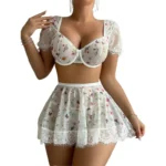 طقم أبيض مشجر قطعتين (Mesh)