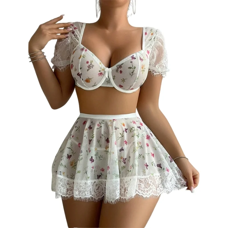 طقم أبيض مشجر قطعتين (Mesh)