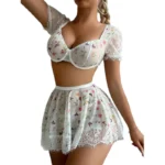 طقم أبيض مشجر قطعتين (Mesh)